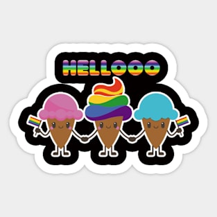 lgbt pride hello ice creams Sticker